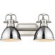 Duncan 2 Light 17 inch Pewter Bath Vanity Wall Light in Chrome